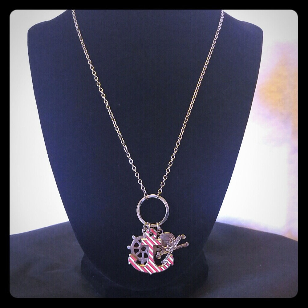 Loungefly Anchor & Skull Necklace Pirate Rock